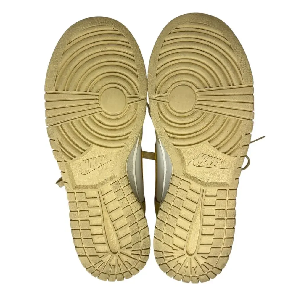 Nike Women's Dunk High-Top Sneakers Two-Tone Pale Vanilla White Yellow Size 7 US